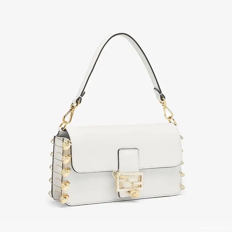 Cheap Fendace White Bag Calf Fendi In with Leather Medium Baguette Pin Brooches 0611